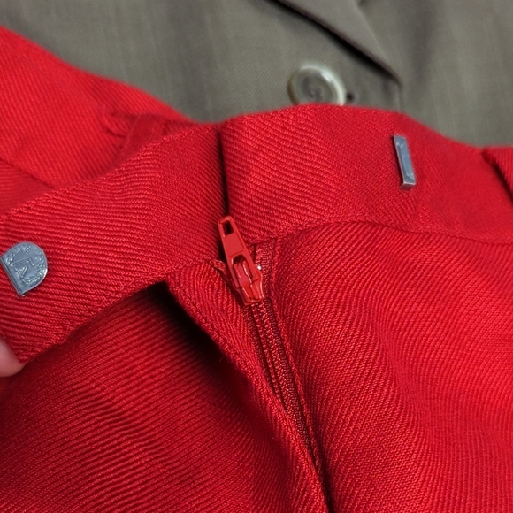 Vintage Emma James Linen Blend Straight Leg Dress Pant Red size 6P preppy work - Picture 4 of 8